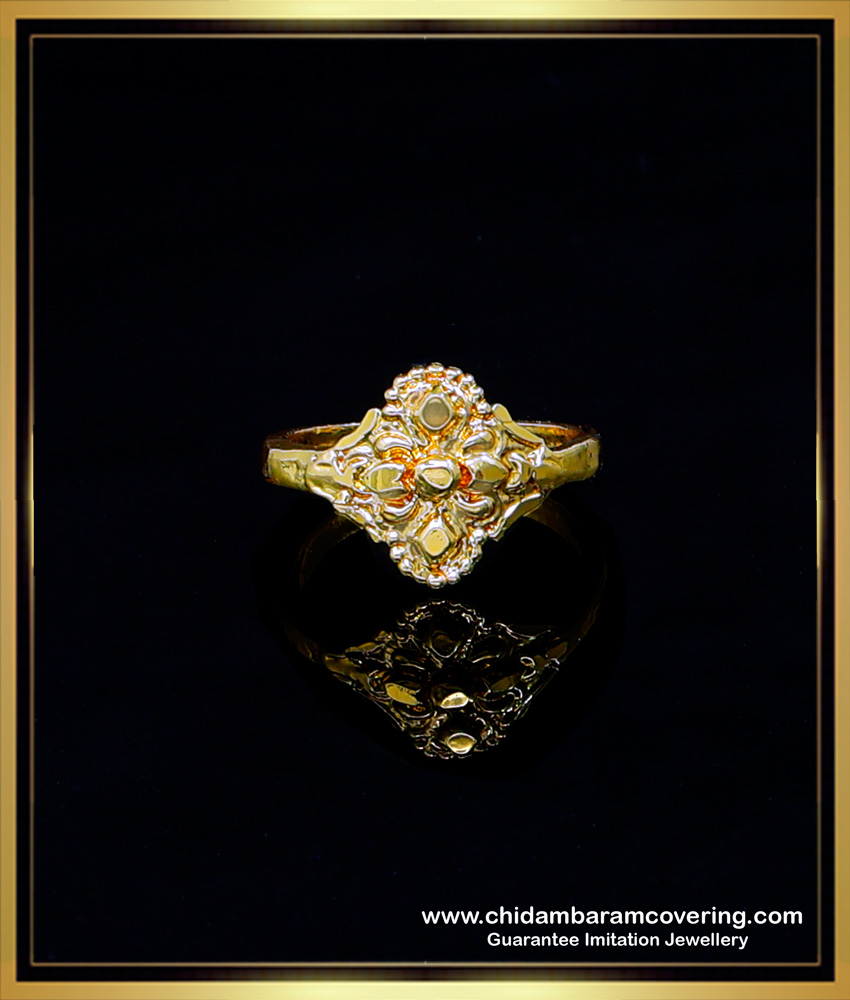 RNG342 - Flower Design Gold Covering Jewellery Panchaloha Ring Online