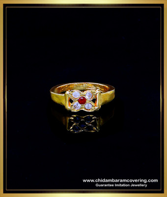 RNG358 - Gold Design Impon Cute Stone Ring Design for Female