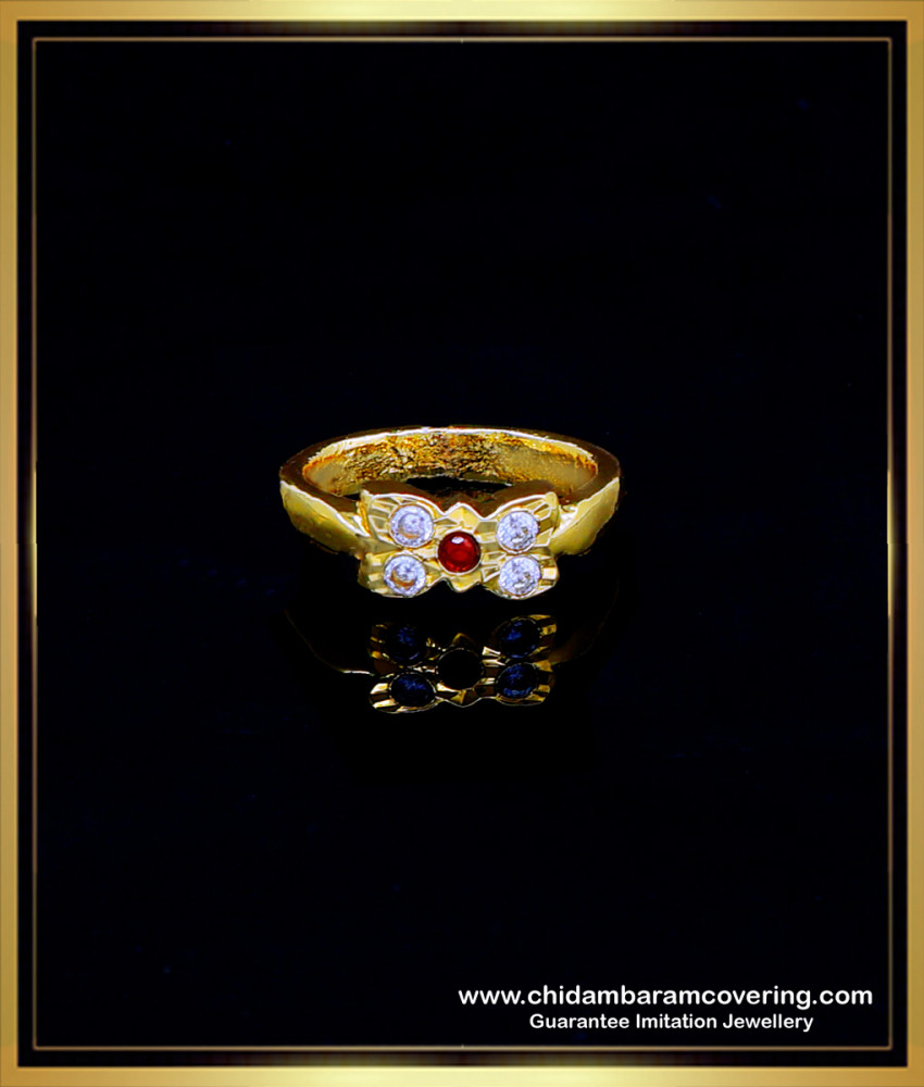 RNG359 - Attractive Impon Stone Simple 1 Gram Gold Ring Design