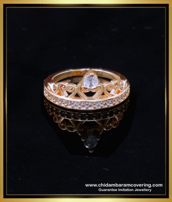 RNG396 - Beautiful Rose Gold Princess Crown Ring Gold Design