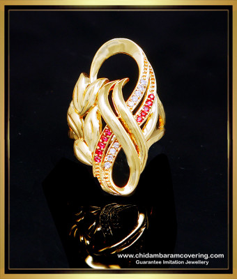 RNG426 - Latest Ad Stone Gold Look Gold Plated Ring for Ladies 