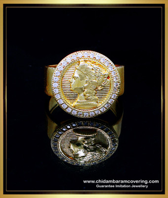 RNG457 - Latest White Stone Round Shape Queen Victoria Ring