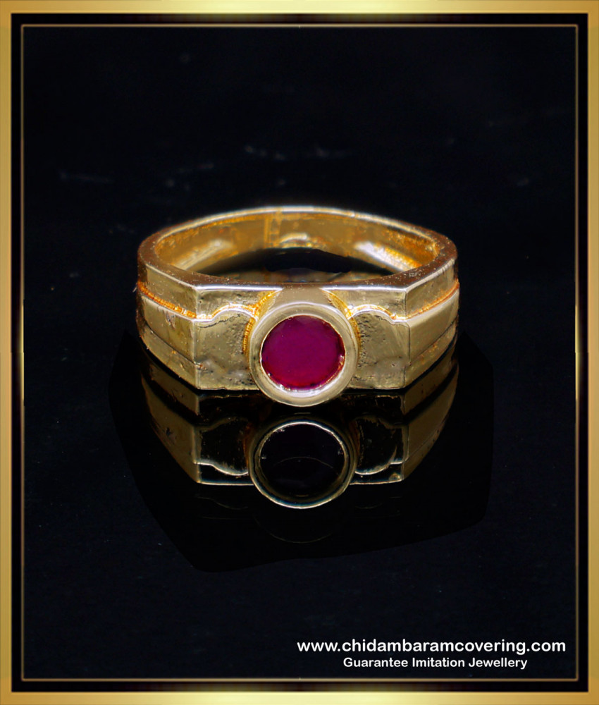 RNG465 - Panchaloha Ruby Stone Men Impon Ring Online Purchase