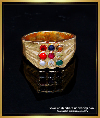RNG467 - Original Impon Gold Plated Navaratna Ring for Men