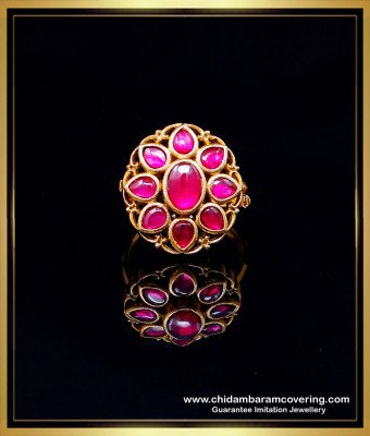 RNG477 - Premium Quality Antique Jewellery Ruby Kemp Stone Ring