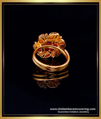 RNG479 - Unique Ruby Kemp Stone Flower Design Antique Ring Online