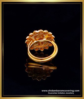 RNG480 - Latest Lakshmi Antique Ring Design Gold Model for Women