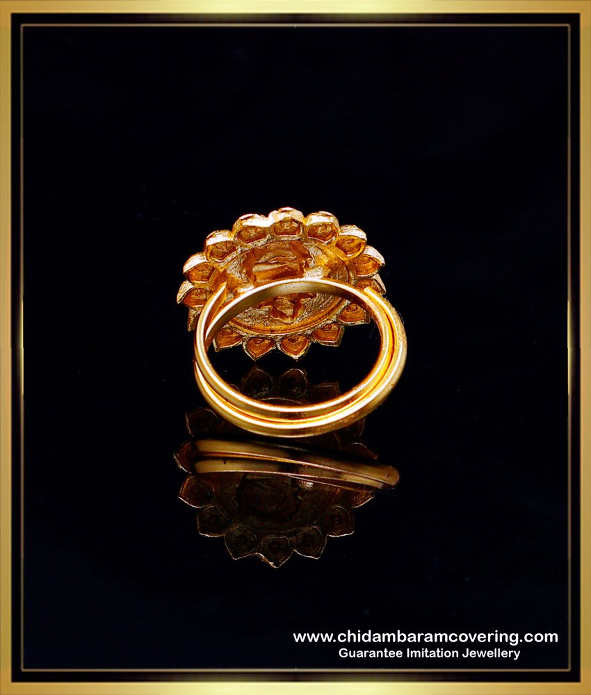 RNG480 - Latest Lakshmi Antique Ring Design Gold Model for Women