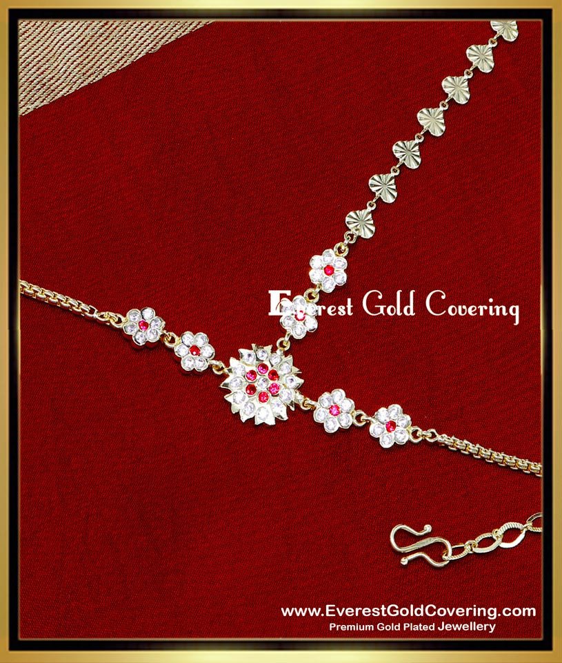 RNG483 - Beautiful Impon Stone Single Bracelet with Finger Ring Set