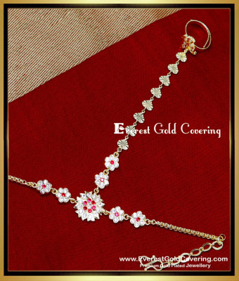 RNG483 - Beautiful Impon Stone Single Bracelet with Finger Ring Set