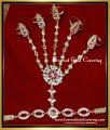 RNG484 - Impon White and Ruby Stone Bridal 5 Finger Ring Bracelet