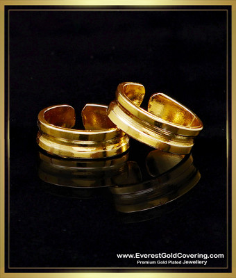 RNG508 - Attractive Gold Like Impon Daily Use Plain Toe Rings