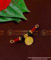 TAL41 - Black Beads and Coral Lakshmi Coin Mangalsutra | Konkani Mangalsutra Design Online