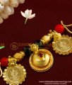 TAL73 - Double Coral with Black Beads and 2 Lakshmi vatti Traditional Mangalsutra For Kannada Women