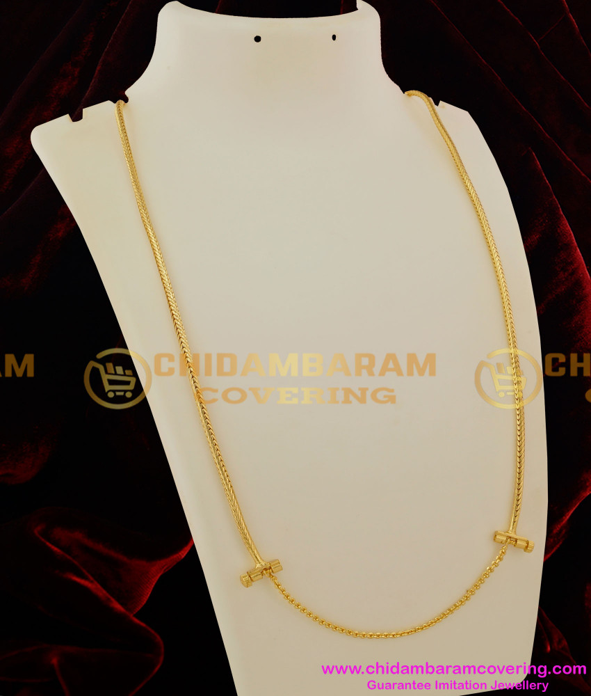 THN14-LG - 30 Inches Long Screw Lock Thirumangalyam Kodi (Nantha Saradu) Knitted Design Thali Chain Online