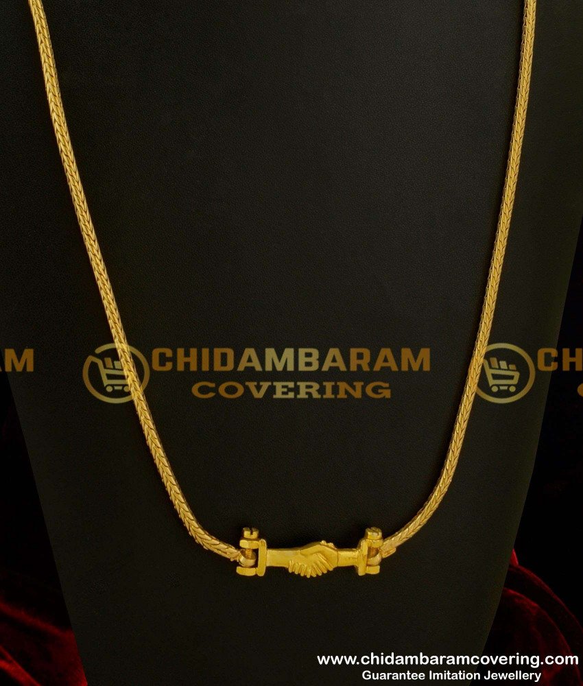 THN16 - Two Hands Holding Each Other Mugappu With Side Screw |Screw Type Thali Kodi Designs