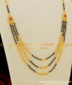 THN17 - Gold Look Black Beads 3 line Necklace / Karimani Mangalsutra Buy Online