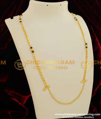 THN25-LG - 30 Inches Long Wheat Chain with Crystal Balls Design with Screw Connector Buy Online