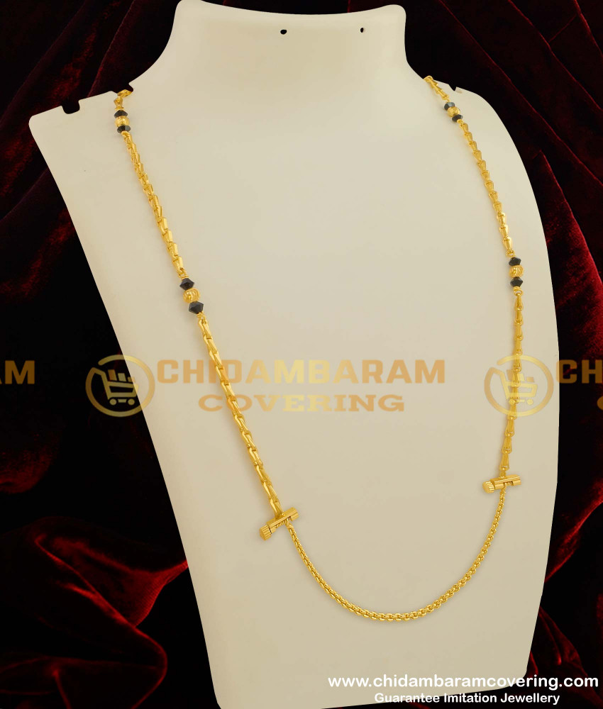 THN25-LG - 30 Inches Long Wheat Chain with Crystal Balls Design with Screw Connector Buy Online