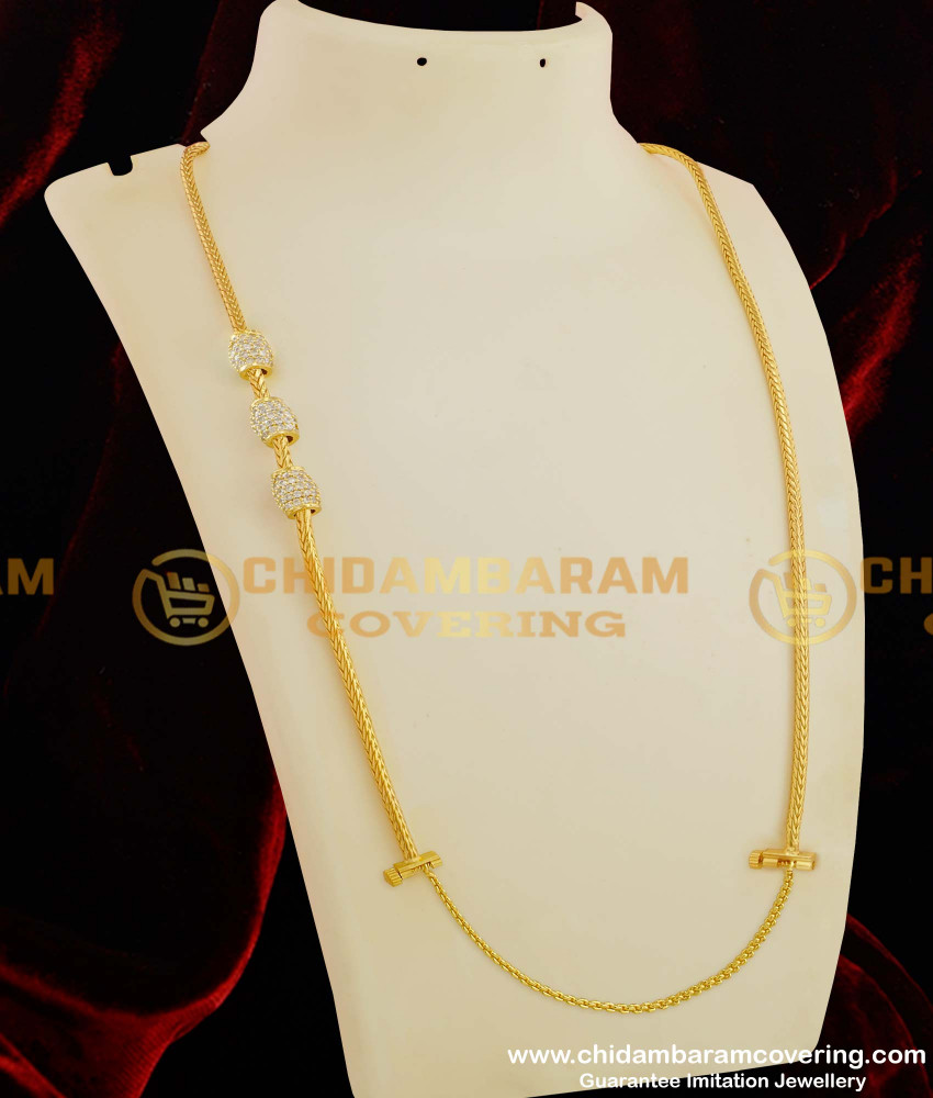 THN28-LG - 30 Inches Long One Gram Gold Plated Screw Fitted Mugappu Chain Buy Online