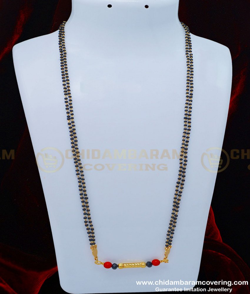 THN42 - Buy Indian Wedding Red Coral Karimani Udupi Style Mangalsutra One Gram Gold Mangalsutra Collections Online