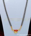 THN44 - Traditional Marriage Telugu Thali Pottu Designs Red Coral Stone Karimani Mangalsutra for Women 
