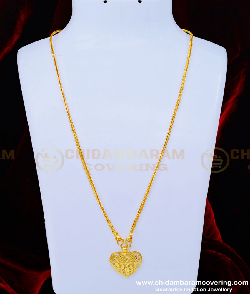 THN52 - 24 Inches Gold Plated Daily Use Christian Cross Siluvai Locket Thali Chain Design for Women