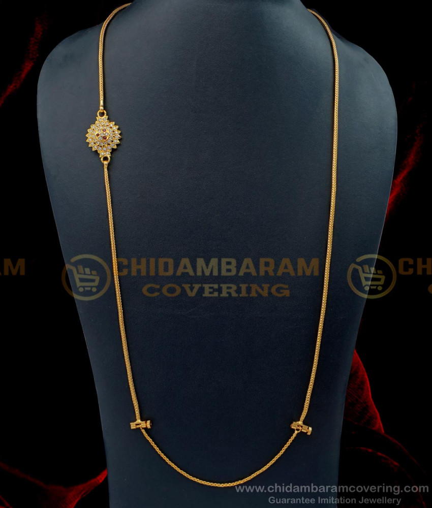THN64-LG - 30 Inches Latest Thali Chain Design with Impon Mugappu Screw Thali for Women 