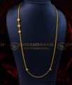 THN67-LG - 30 Inches Gold Plated Daily Use Plain Screw Mugappu Chain Design