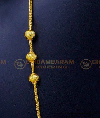 THN67-LG - 30 Inches Gold Plated Daily Use Plain Screw Mugappu Chain Design