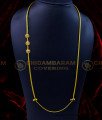 THN71-LG - 30 Inches Long White and Red Stone Balls Mugappu Chain with Screw Connector