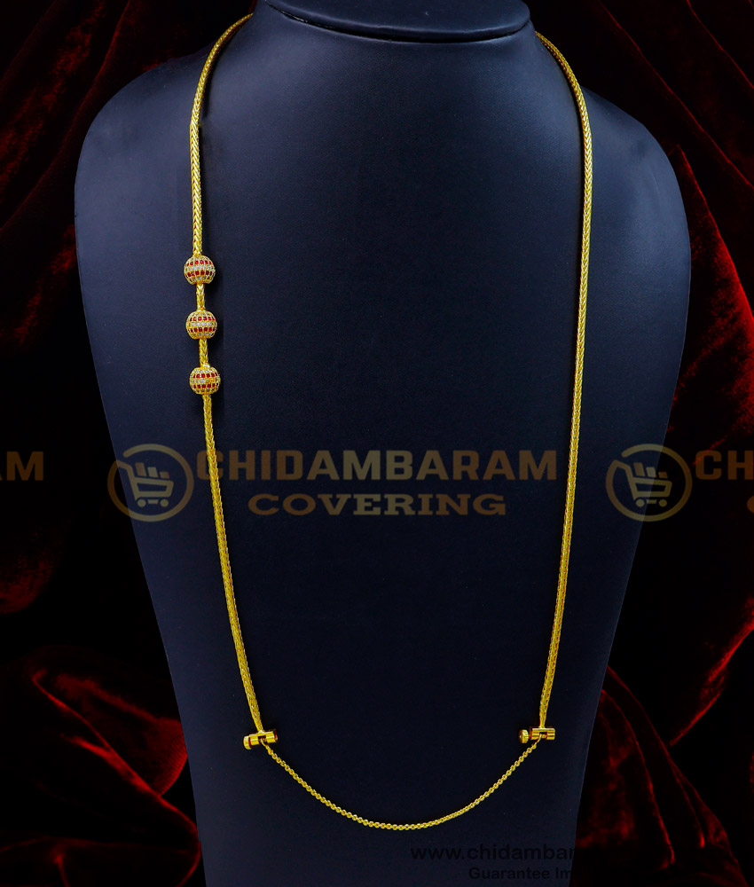 THN72-LG - Gold Design Screw Mugappu Chain 1 Gram Gold Jewellery Online India