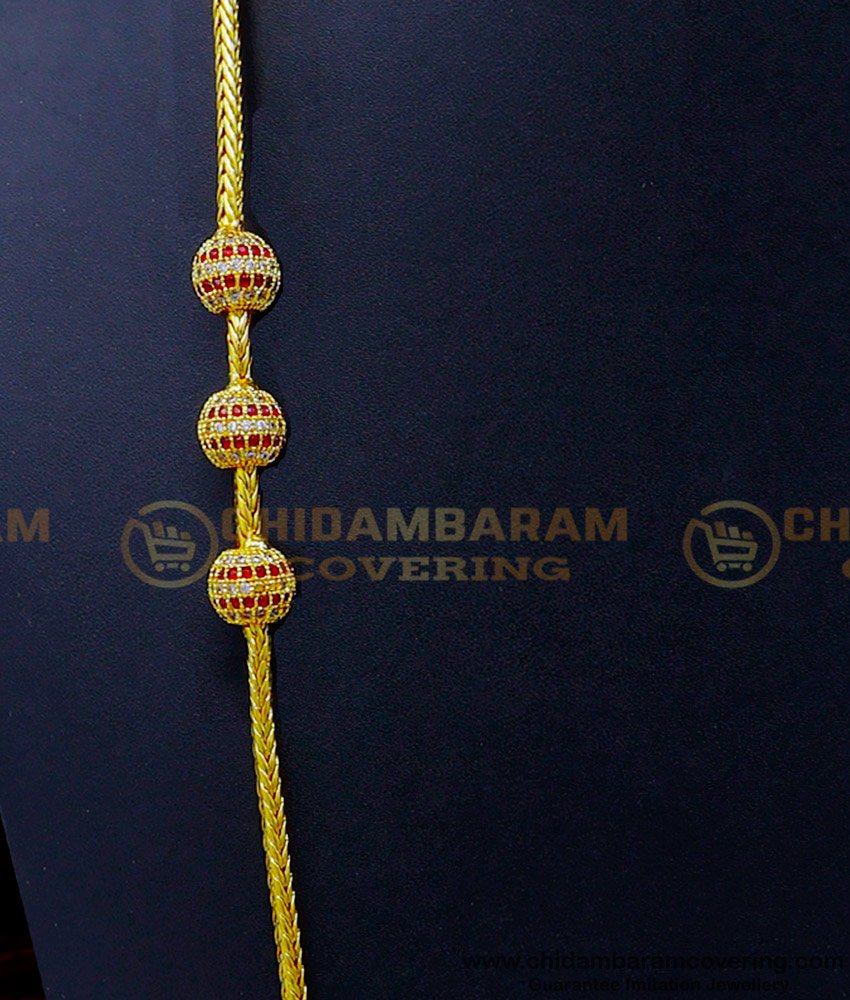 THN72-LG - Gold Design Screw Mugappu Chain 1 Gram Gold Jewellery Online India