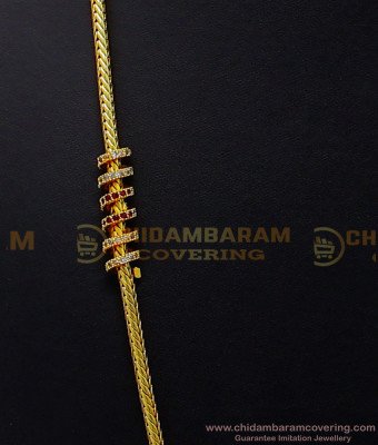 THN77-LG - 30 Inches Gold Covering Thali Chain with Screw Stone Mugappu