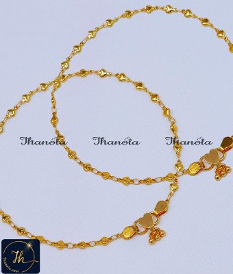 ANA1001 - 10 Inch One Gram Gold Plated Heart Shape Payal Designs Online ANA1001 - 10 Inch One Gram Gold Plated Heart Shape Payal Designs Online