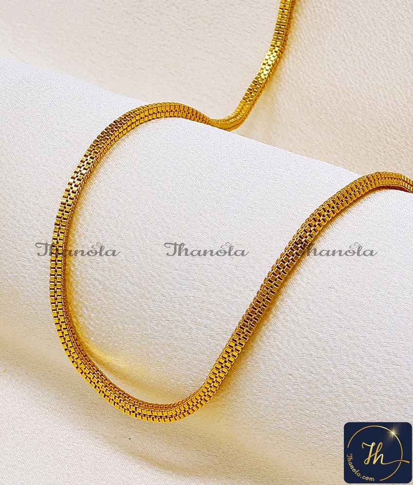 36 Inch Trendy 1 Gram Gold Plated Regular Use Box Chain Design Gold Box Chain design for women