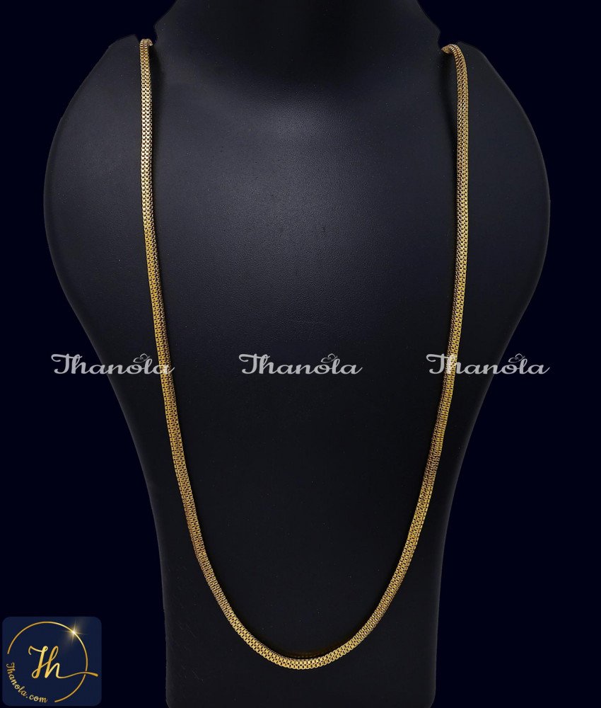 36 Inch Trendy 1 Gram Gold Plated Regular Use Box Chain Design Gold Box Chain design for women