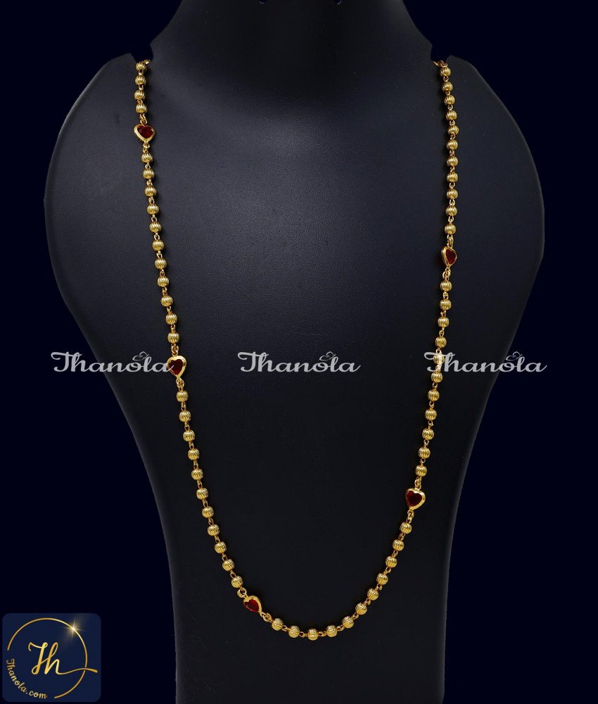 Unique Red Stone Stylish Gold Chain Design for Girl girls stylish gold chain design for female