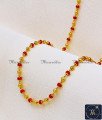 Red Crystal Latest 1 Gram Gold Chain Designs for Ladies daily wear simple gold plated chain