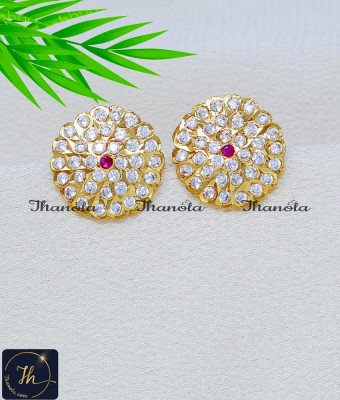 ERA2414 - Impon Premium Gold Plated Stone Round Stud Earrings ERA2414 - Impon Premium Gold Plated Stone Round Stud Earrings