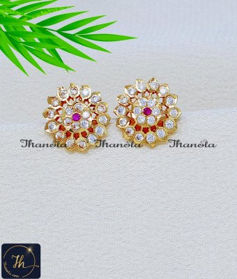 ERA2417 - Impon Gold Plated Ad Stone Stud Earrings for Women ERA2417 - Impon Gold Plated Ad Stone Stud Earrings for Women
