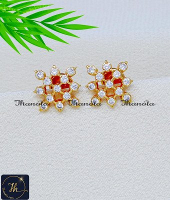 ERA2420 - Impon Sparkling White Stone Gold Plated Stud Earrings ERA2420 - Impon Sparkling White Stone Gold Plated Stud Earrings