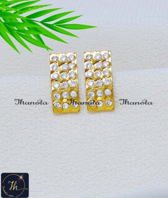 ERA2426 - Gold Design White Stone Daily Wear Impon Stud Earrings ERA2426 - Gold Design White Stone Daily Wear Impon Stud Earrings