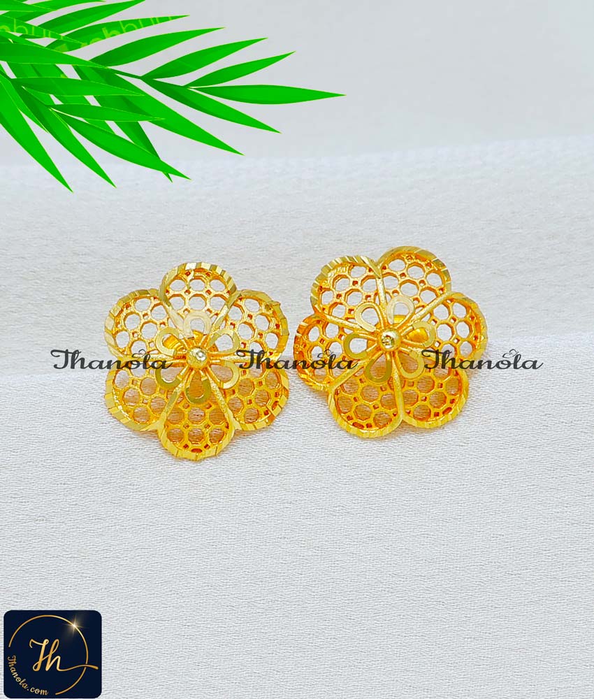 Charming Flower Model Daily Wear Forming Gold Earrings unique gold earrings design for wedding