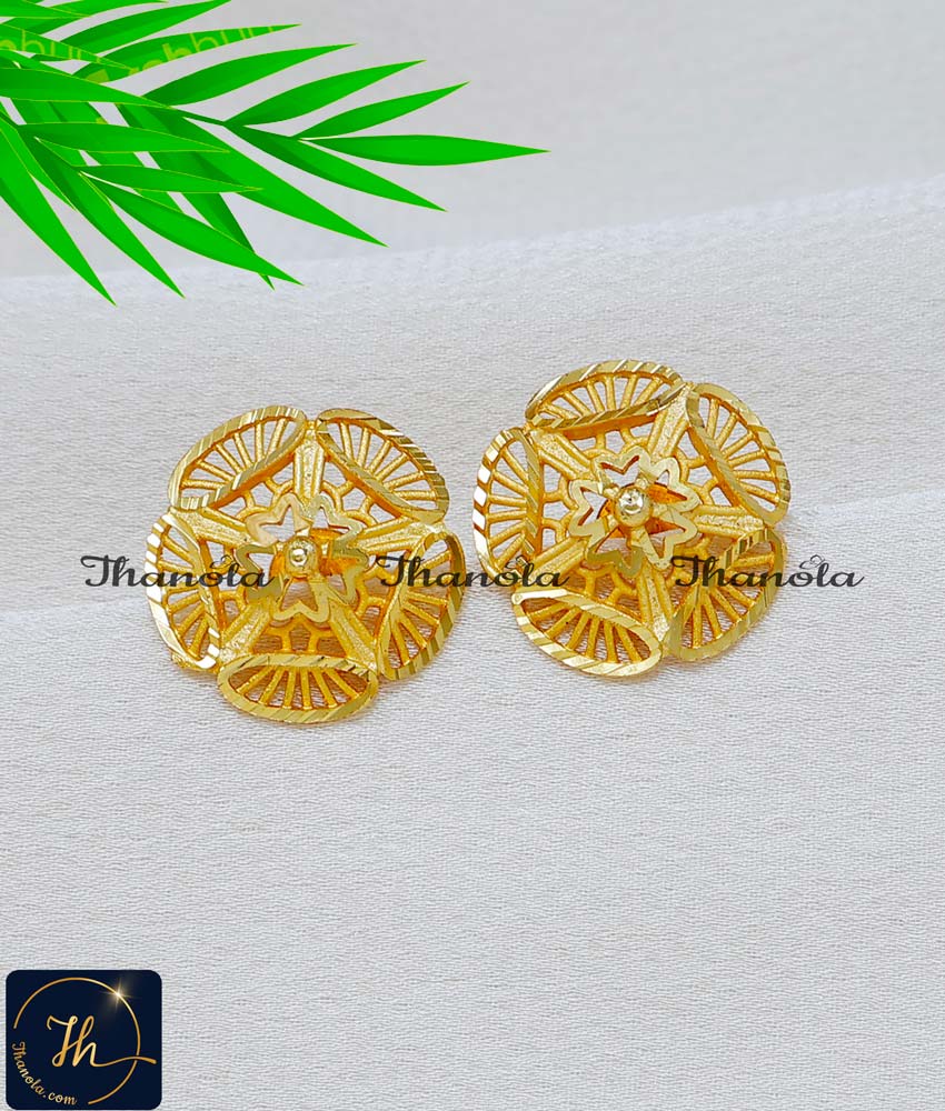 Gorgeous Flower Design 2 Gram Gold Earrings Daily Use 2 gram gold earrings daily use