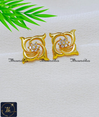ERA2512 - Stunning Gold White Stone Stud Earrings for Women