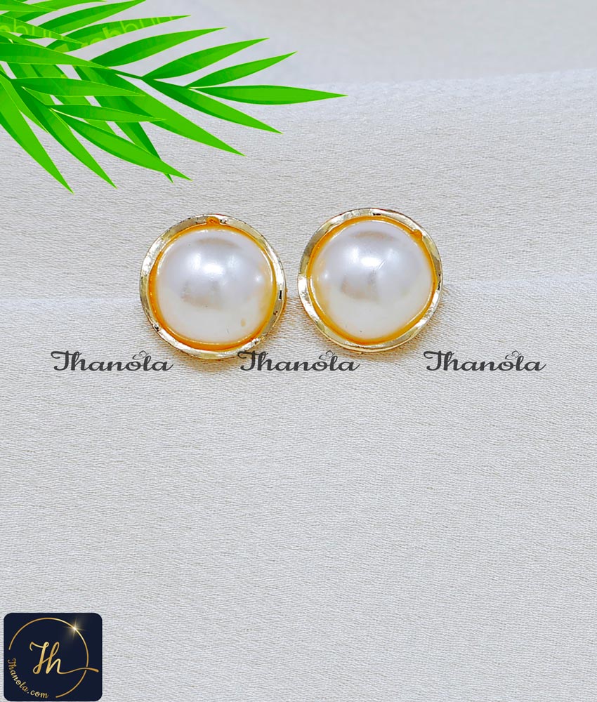 Stylish Daily Wear Pearl Gold Plated Stud Earrings Online pearl earrings for women