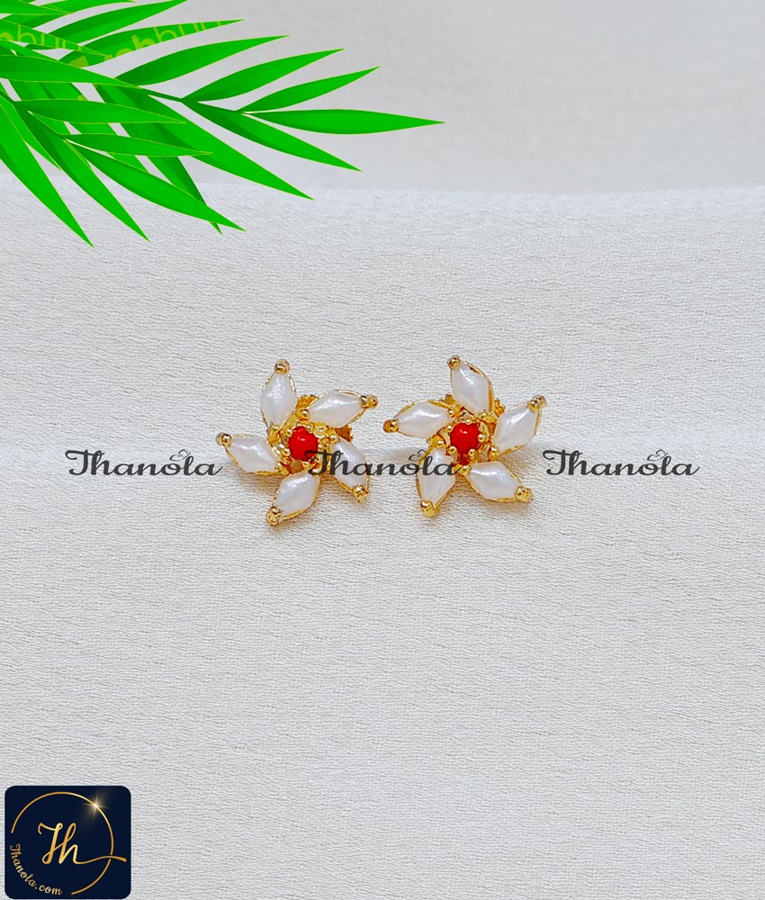 1 Gram Gold Earrings New Design Muthu Thodu Designs pearl earrings for women