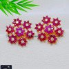 ERA2527 - Best Quality Floral Design Ruby Earrings Gold Designs