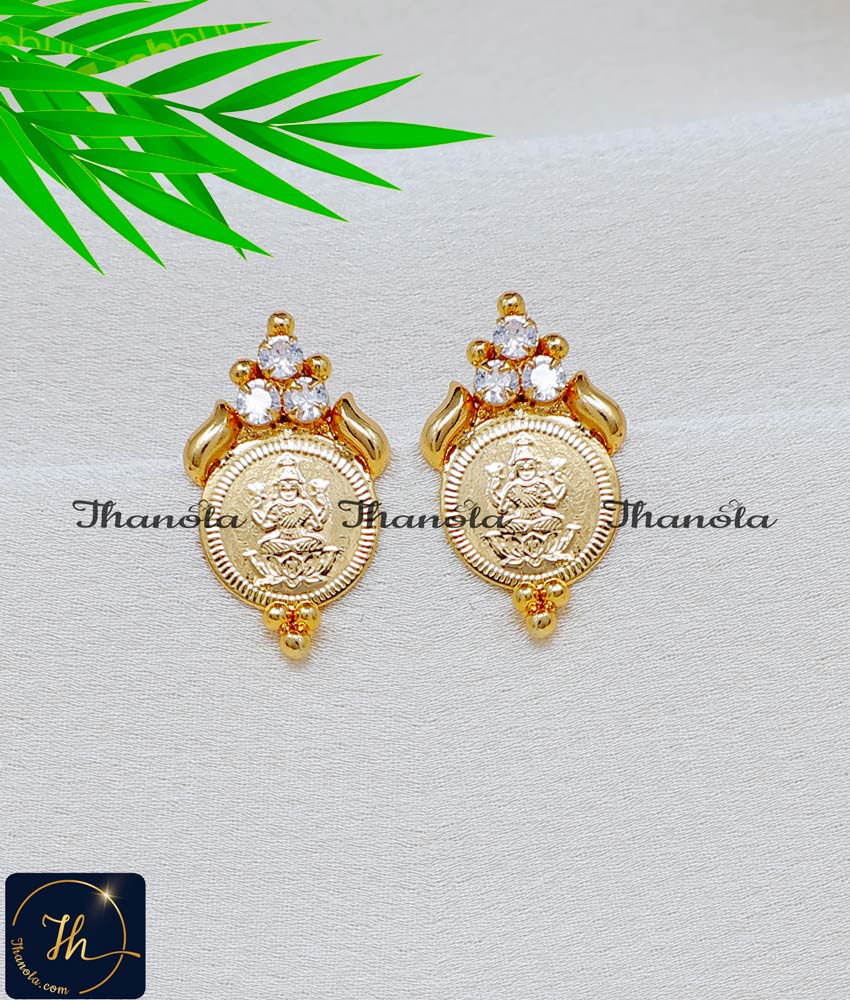 Traditional Lakshmi Coin Earrings Gold Plated Jewellery 1 gram gold earrings